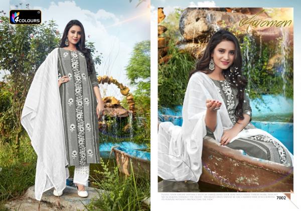 4 Colours Lakhnavi-Muslin-With-Embroidery-Readymade-Salwar